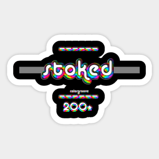 Stoked 2000 ColorGroove Retro-Rainbow-Tube nostalgia (wf) Sticker